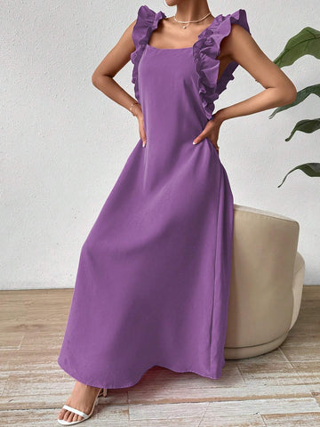 Women's Summer Ruffle Sleeveless Loose Dress