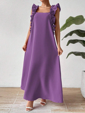 Women's Summer Ruffle Sleeveless Loose Dress