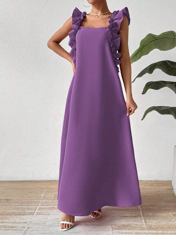 Women's Summer Ruffle Sleeveless Loose Dress