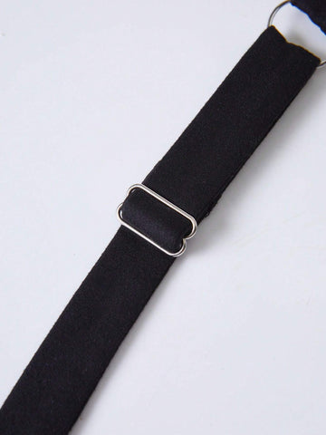 Women's Summer Slim Fit Black & White Color Block Sleeveless Bodysuit