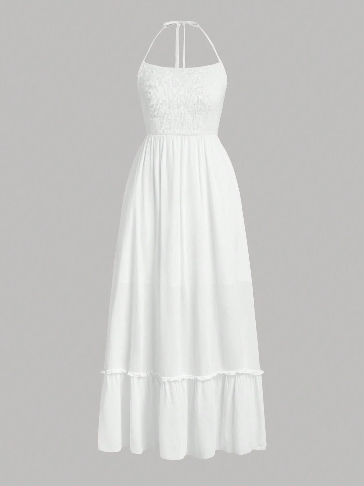 Women's Summer Solid Color Backless Halterneck Dress