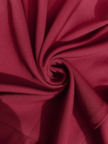 Women's Turndown Collar Long Sleeve False Flap Decor Waist Tie Belted Slim Fit Fashion Dress