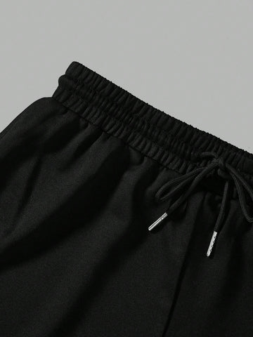 Casual Simple Bowknot Pattern Round Neck Short Sleeve Top With Shorts Two Piece Set