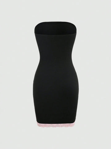Knotted Front Strapless Dress