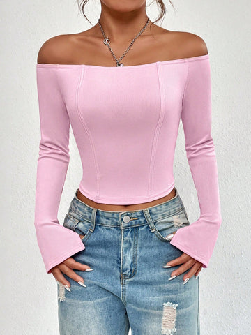 Off Shoulder Crop Tee
