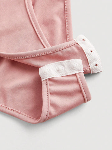 Solid Color Bow Decorated Sweet & Lovely Bodysuit