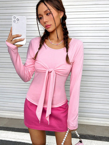 Solid Knot Front Tee