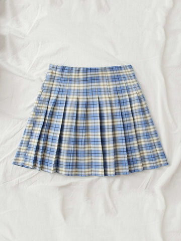 Qutie Tartan Mini Pleated Skirt