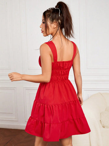 Valentine's Day Waist-Cinched Fit & Flare Dress For Women