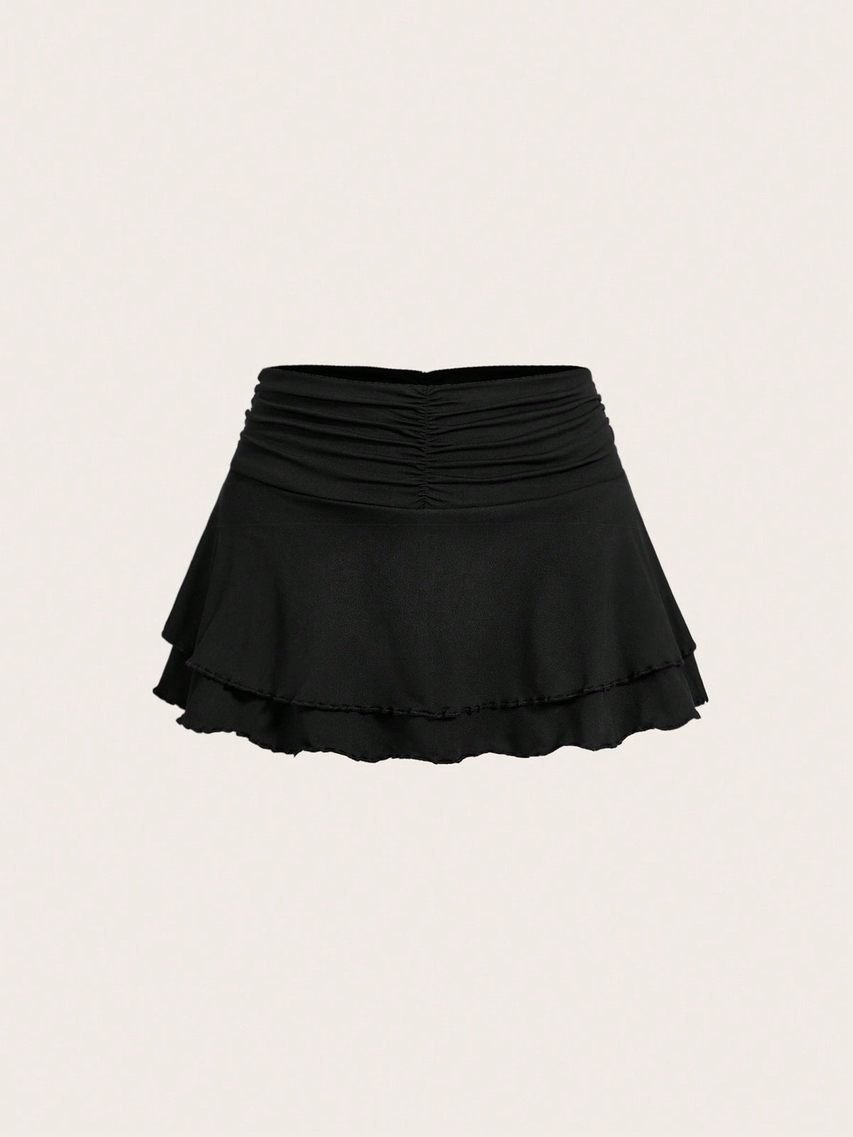 Qutie Versatile Double Layered Pleated Skirt With Waist Detail