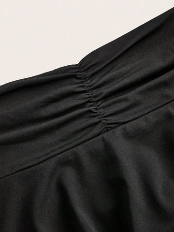 Qutie Versatile Double Layered Pleated Skirt With Waist Detail