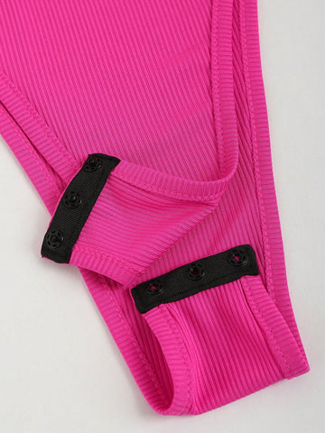 Women'S Knitted Off Shoulder Bodysuit