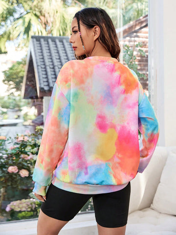 Women'S Letter Print Smile Face Sweatshirt And Shorts Set For Casual Wear