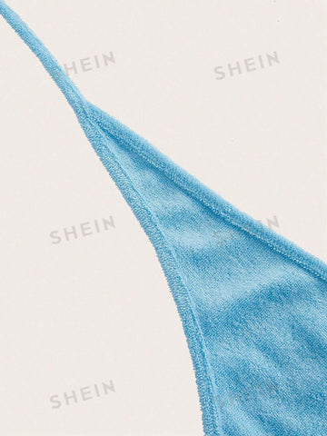 Women's Blue Halter Top & Skirt Set