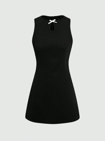 Women's Keyhole Neck Sleeveless Dress