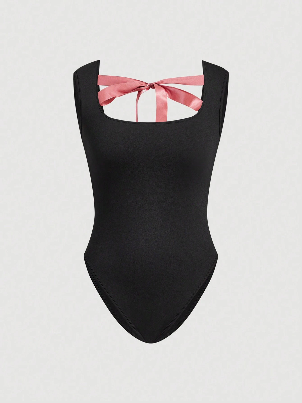 Women's Slim Fit Bodysuit With Color Block Bow Detail Belt