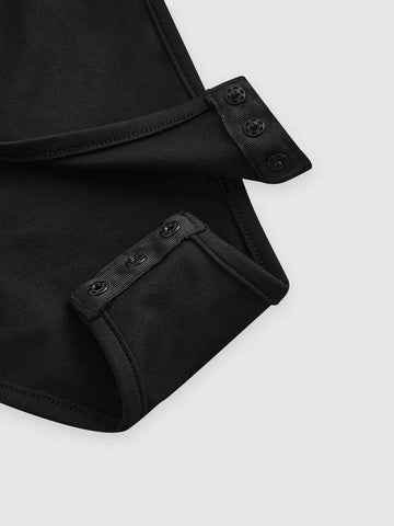 Women's Slim Fit Bodysuit With Color Block Bow Detail Belt