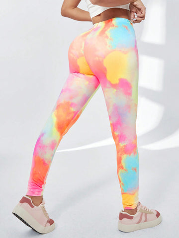 Qutie Women's Slim Fit Tie-Dye Leggings