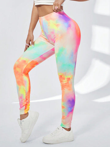 Qutie Women's Slim Fit Tie-Dye Leggings