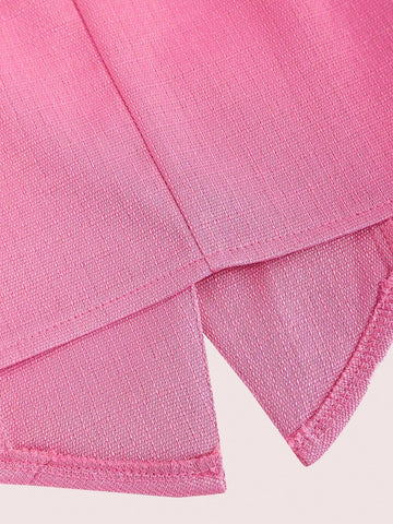 Qutie Women's Solid Color Sleeveless Top With Asymmetrical Hem And Backless Design, Summer Sexy