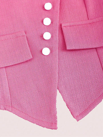 Qutie Women's Solid Color Sleeveless Top With Asymmetrical Hem And Backless Design, Summer Sexy