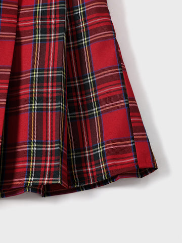 Qutie Zip Side Tartan Pleated Skirt