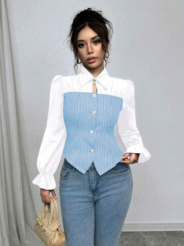 Women Long Sleeve Shirt, Casual Minimalist Style For Daily Wear