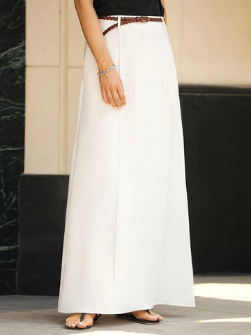 Raffinéa Women's Casual White A-Line Skirt Maxi Women Outfit