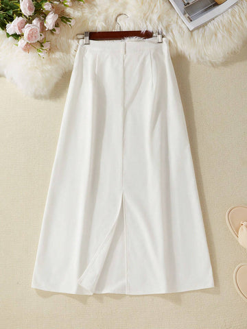 Raffinéa Women's Casual White A-Line Skirt Maxi Women Outfit