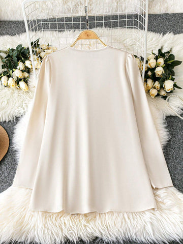 Women's Elegant V-Neck 3D Floral Long Sleeve Shirt