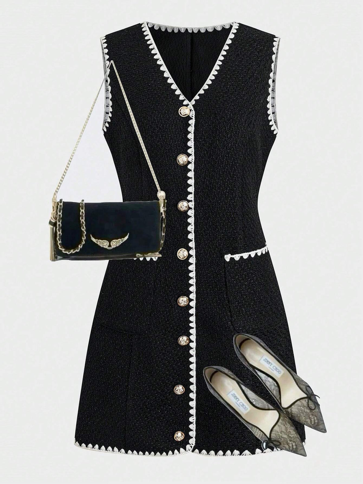 Women's Floral Patchwork Fringe Trim V-Neck Sleeveless Short Dress, Casual Office Wear, Party,