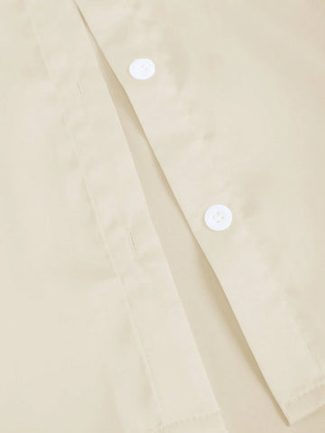 Women's Solid Color Button Front Long Sleeve Casual Top, Everyday Wear