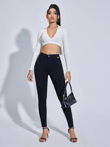 Relaxiva Women's Casual Solid Color Slim-Fit Pants, Autumn