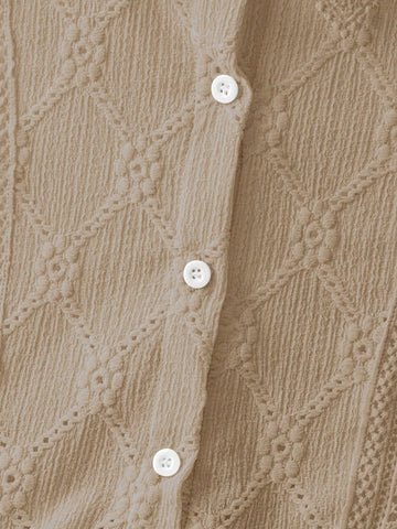 Women's Minimalist Solid Color Single-Breasted Sleeveless Casual Shirt, Office Commute