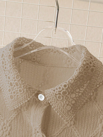 Women's Minimalist Solid Color Single-Breasted Sleeveless Casual Shirt, Office Commute