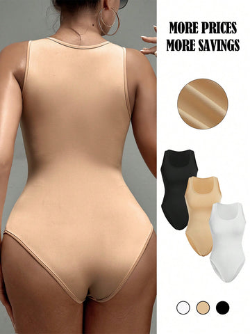 3pcs/Set Slim Fit Women'S Vest Bodysuit