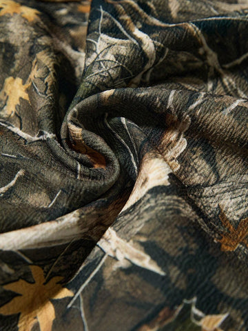 Camouflage Branch Printed Ladies Two-Piece Casual Suit