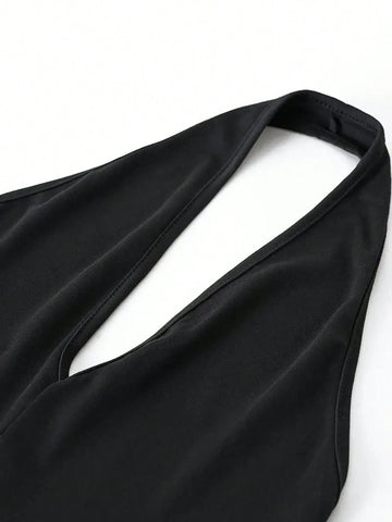 Deep V Neck Bodycon Romper Shorts For Women