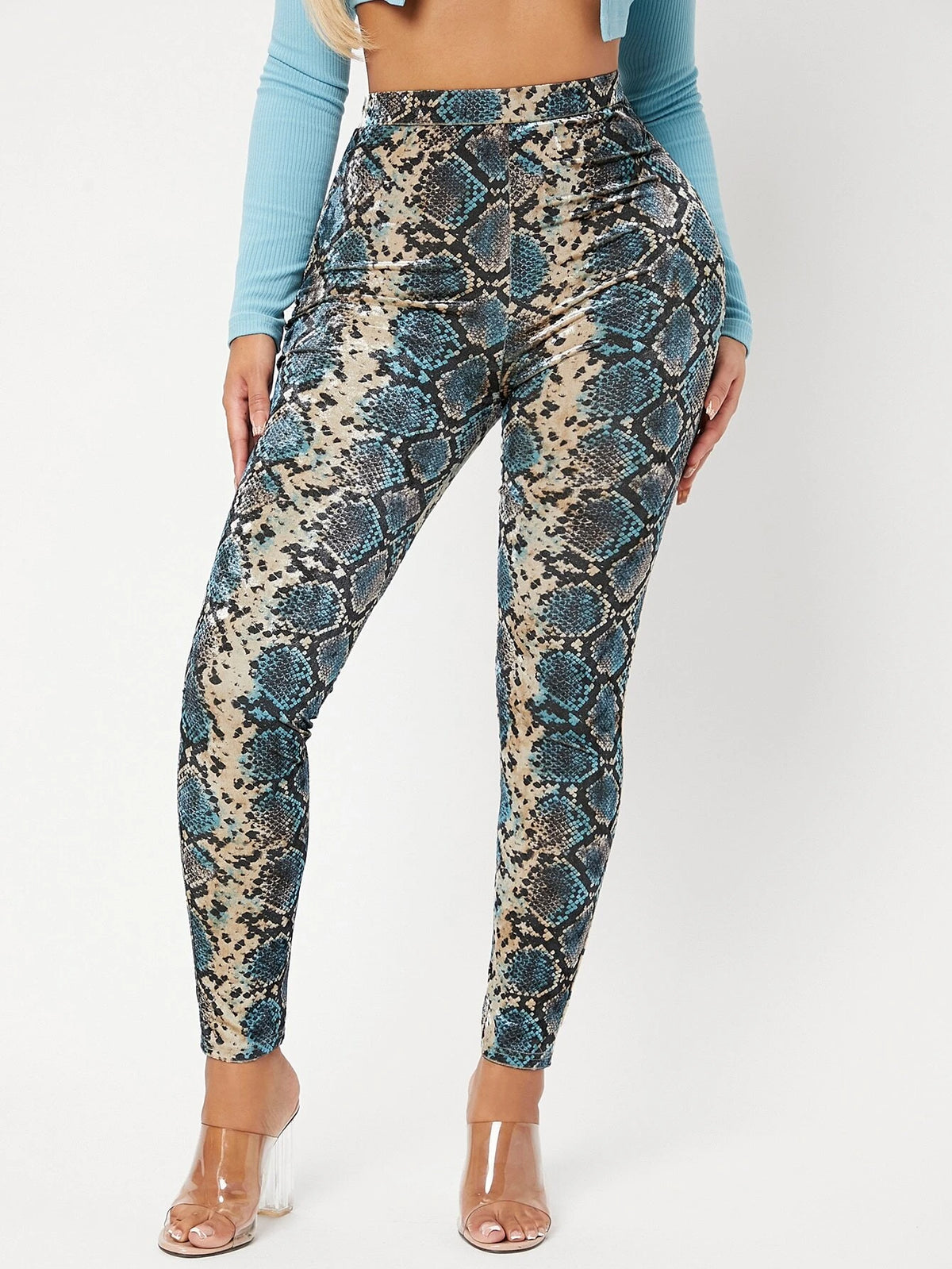 SXY High Waist Snakeskin Print Leggings