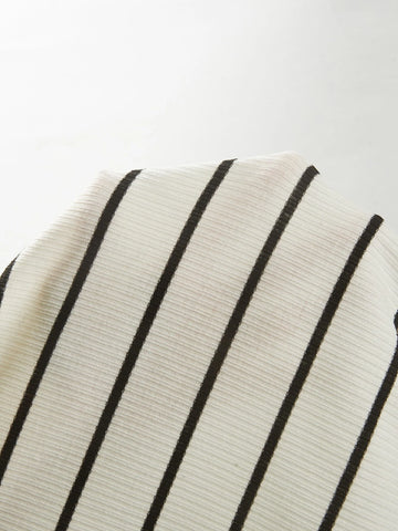 Knot Front Rib-knit Striped Tee