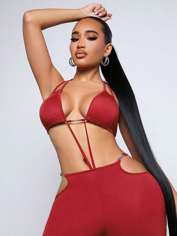 Sexy Clubwear Hollow Out Women'S Jumpsuit For Valentine'S Day, Party, Dancing, Spring, New Year