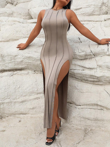 Sexy Sleeveless High Slit Women's Summer Dress