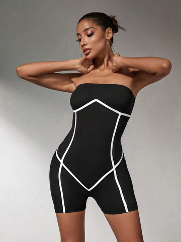 Sexy White Gathered Full-Body Jumpsuit