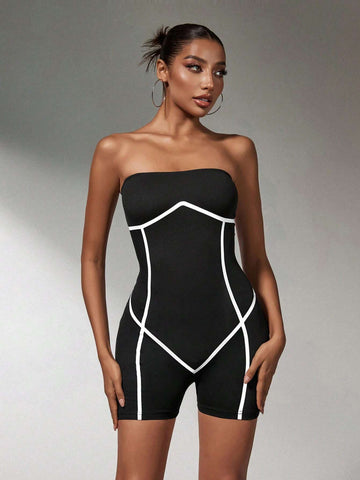 Sexy White Gathered Full-Body Jumpsuit