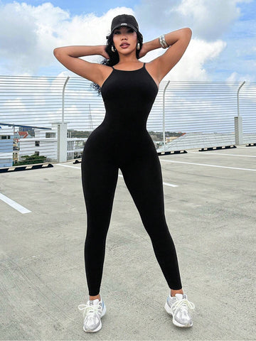 Summer Sexy Spaghetti Strap Yoga Slim Fit Jumpsuit