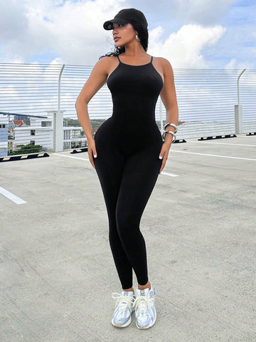 Summer Sexy Spaghetti Strap Yoga Slim Fit Jumpsuit