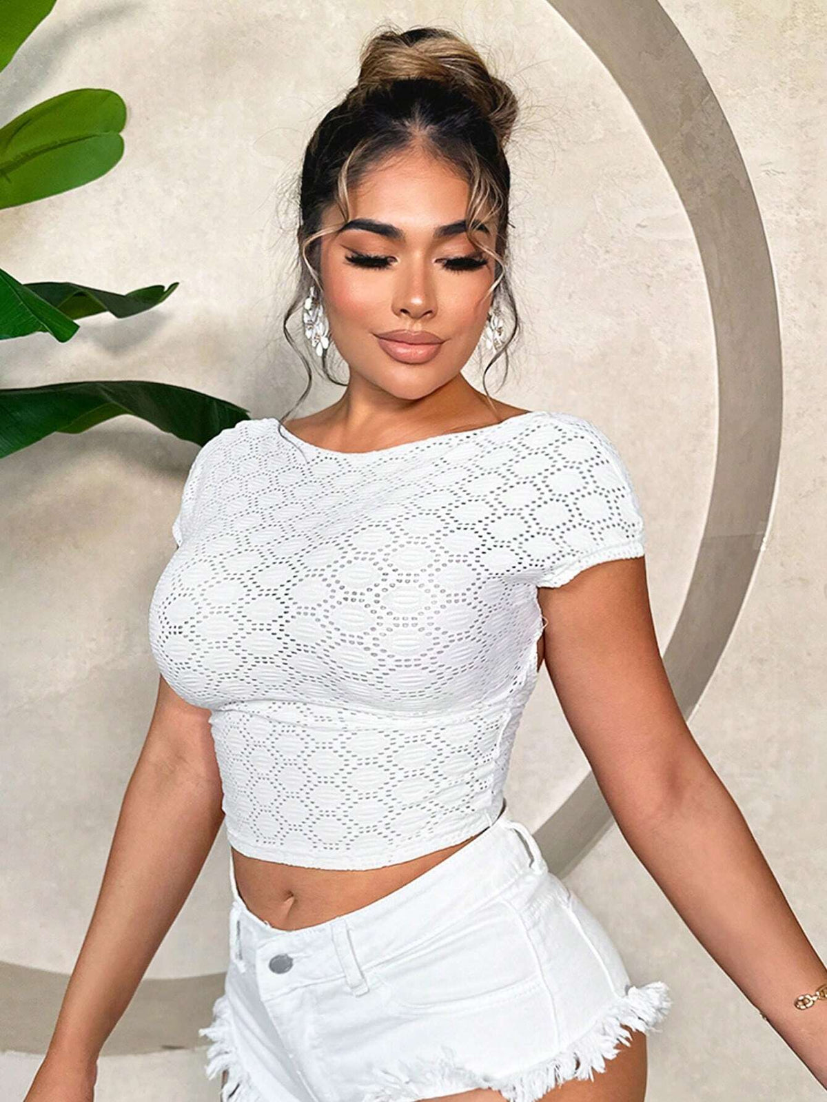 SXY Summer White Sleeveless Sexy Backless T-Shirt