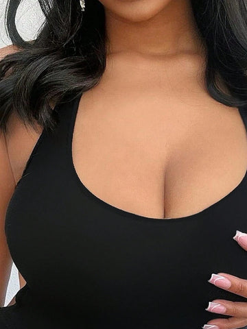 Women Backless Knotted Halter Neck Jumpsuit For Spring And Summer