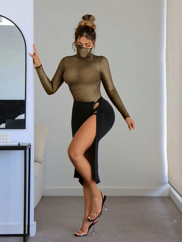 Women Sexy Long Sleeve Bodysuit, Suitable For Spring And Summer