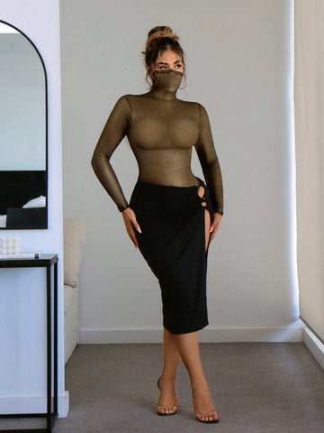 Women Sexy Long Sleeve Bodysuit, Suitable For Spring And Summer